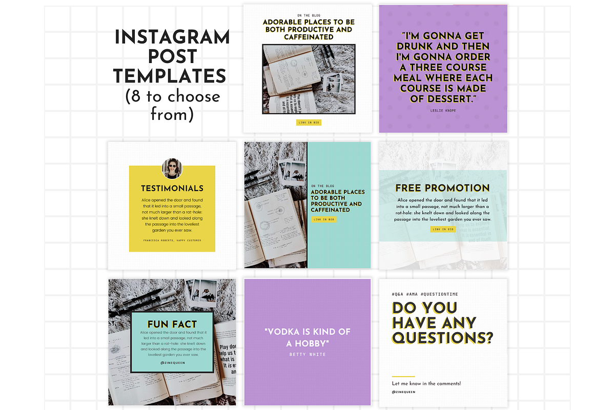 Instagram Template Yellow Canva, a Social Media Template by ltsdesigns (Photo 2 of 4)