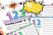 Ebook - Monsters Tracing Numbers, a Stationery Template by Glücklich Studio (Thumbnail 1 of 4)