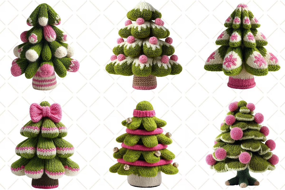 Knitted Green Christmas Tree Clipart, an Illustration by Black Bird Studio (Photo 6 of 6)