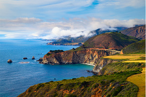 Pacific coast and Bixby Bridge in