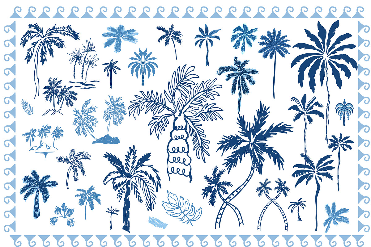 Blue coastal line art, sea clipart, an Object Graphic by Tani Kuzminka (Photo 6 of 13)