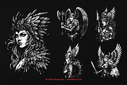 10 Bundle Dark Art Valkyrie Knight, an Illustration by Morspective (Thumbnail 3 of 7)