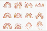 Watercolor Boho Rainbows Clipart, an Illustration by Sublimation Artist (Thumbnail 3 of 6)