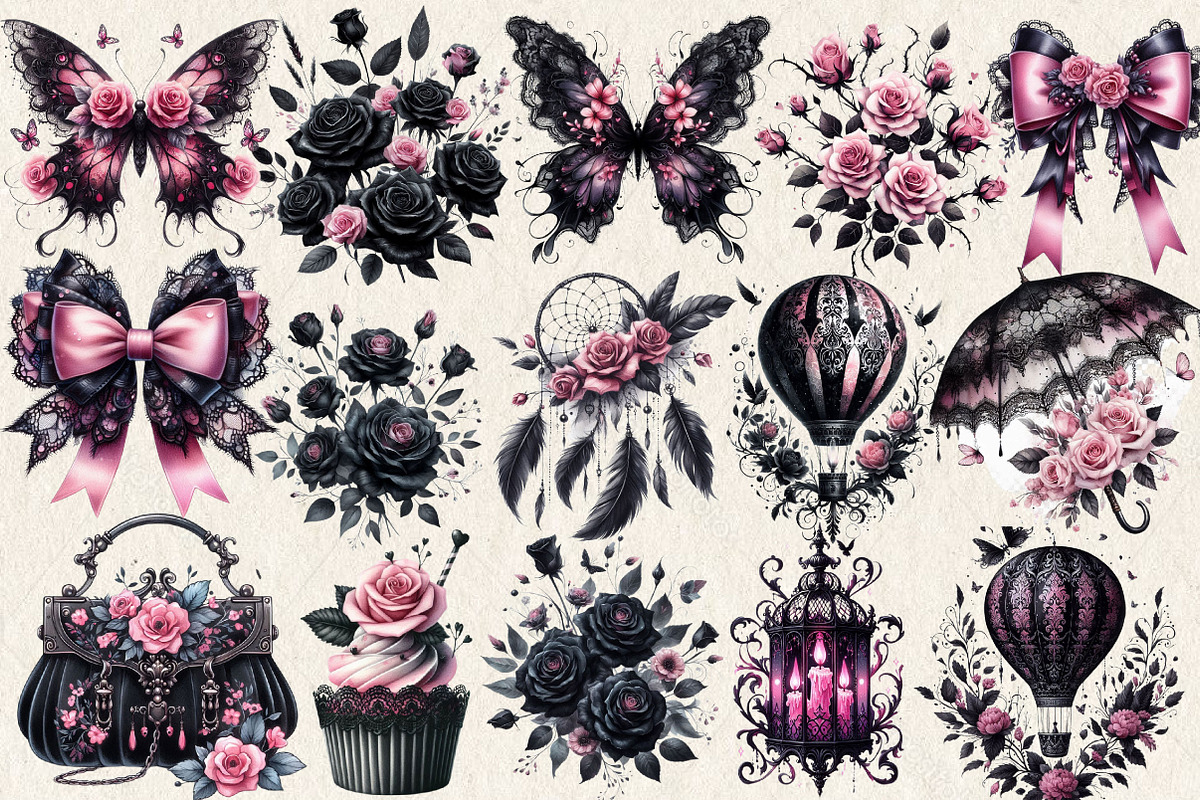 Soft Black & Pink Spring Sublimation, an Illustration by Wow Magic (Photo 1 of 2)