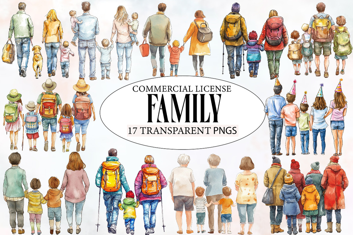 Watercolor  Family Clipart, an Illustration by Designworld (Photo 1 of 5)