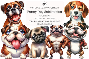 Funny Dog Sublimation  Clipart, an Illustration by OK Design