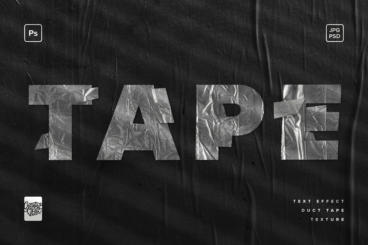 Duct Tape Text Effect Mockup, a Brushes & More by veila.me (Photo 2 of 8)