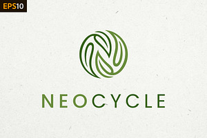 NeoCycle - Letter N Leaves Logo