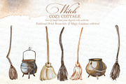 Authentic Cozy Witch Cottage Clipart, a Seasonal Illustration by ArtCreationsDesign (Thumbnail 6 of 23)