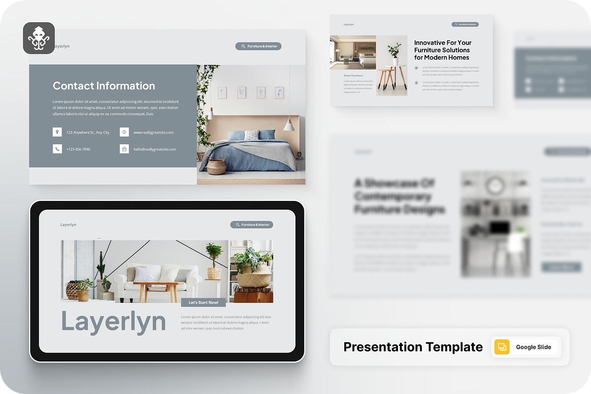 Furniture & Interior Google Slide, a Presentation Template by SquidPixey (Photo 1 of 6)