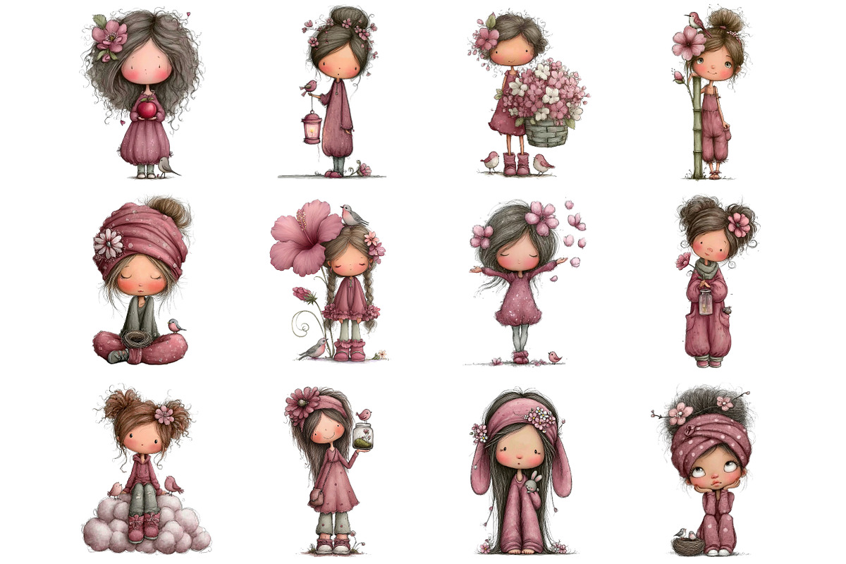 Bird and Flower Girl Sublimation, an Illustration by DreamArtGraphic (Photo 3 of 4)