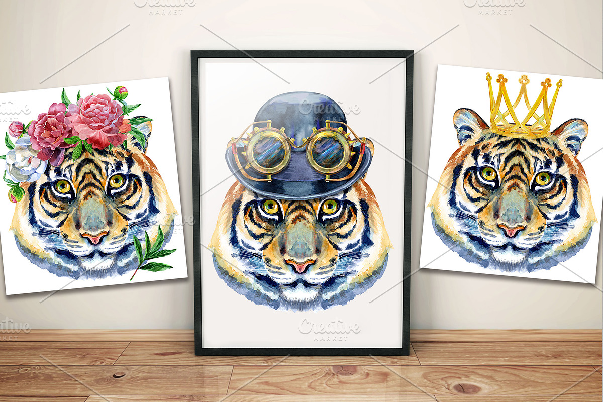 Watercolor orange tiger, an Animal Illustration by Watercolor fantasy (Photo 5 of 5)
