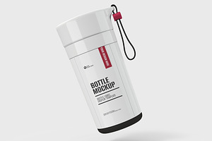Minimal Water Bottle Mock With Strap, a Product Mockup by graphypix