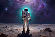 Beautiful Outer Space with Astronaut, a Person Illustration by Sharon Schwalbe (Thumbnail 1 of 4)