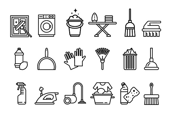 Cleaning Tools Icons