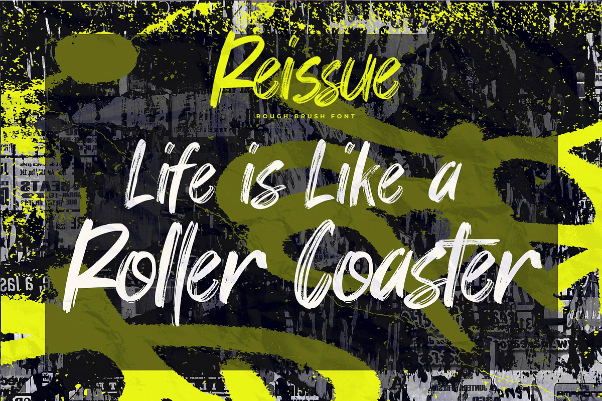 Reissue – Rough Brush Font, a Handwritten Font by Almarkhatype (Photo 3 of 8)