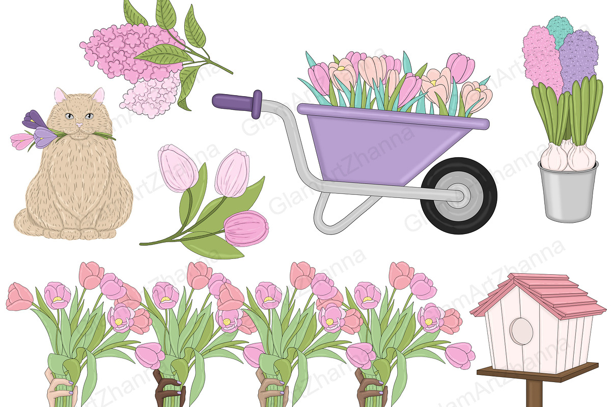 Dreams Clipart | Pastel Illustration, a Seasonal Illustration by GlamArtZhanna (Photo 4 of 5)
