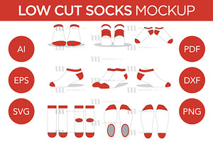 Low Cut Socks - Template Mockup