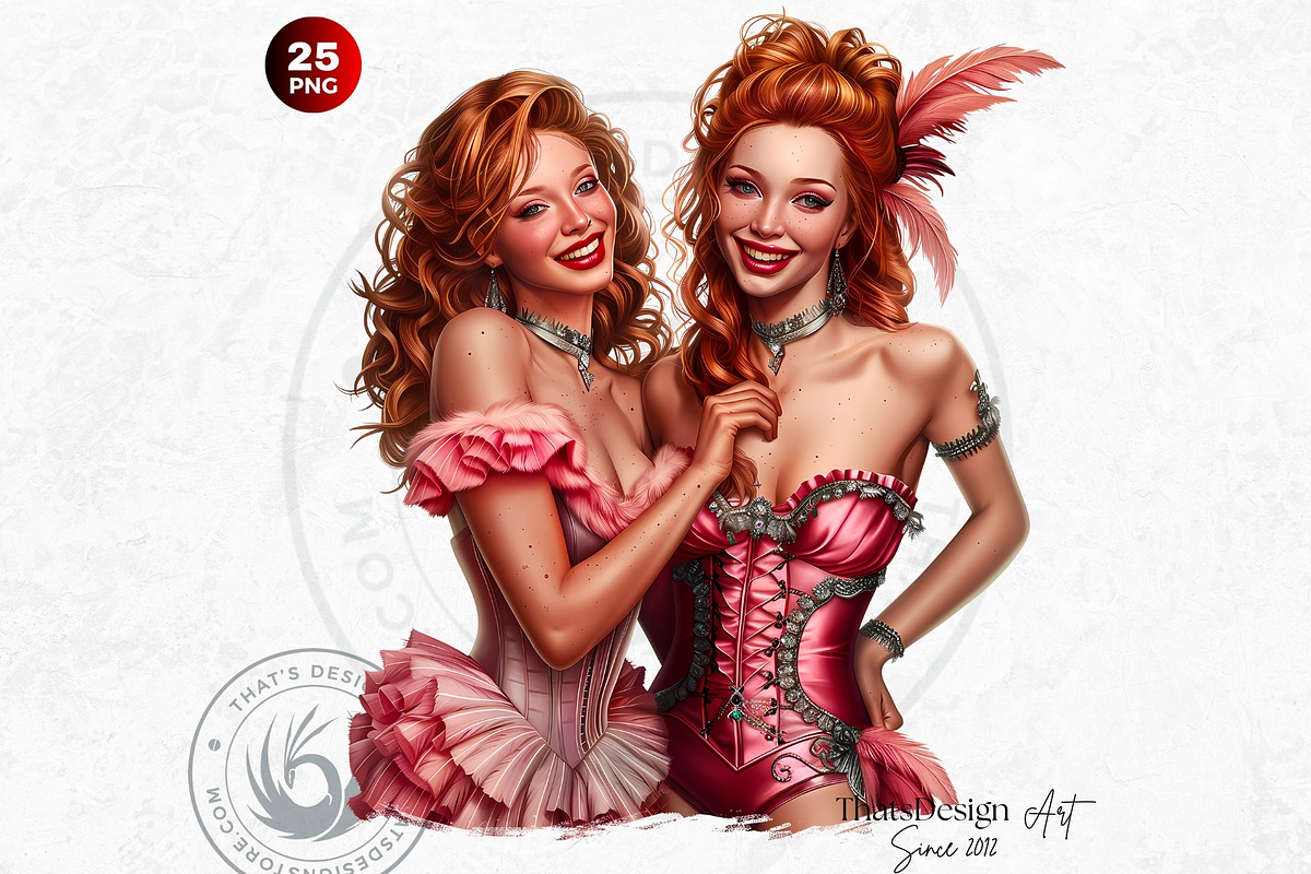 Burlesque Cabaret Woman clipart Set, a Person Illustration by ThatsDesignArt (Photo 4 of 10)