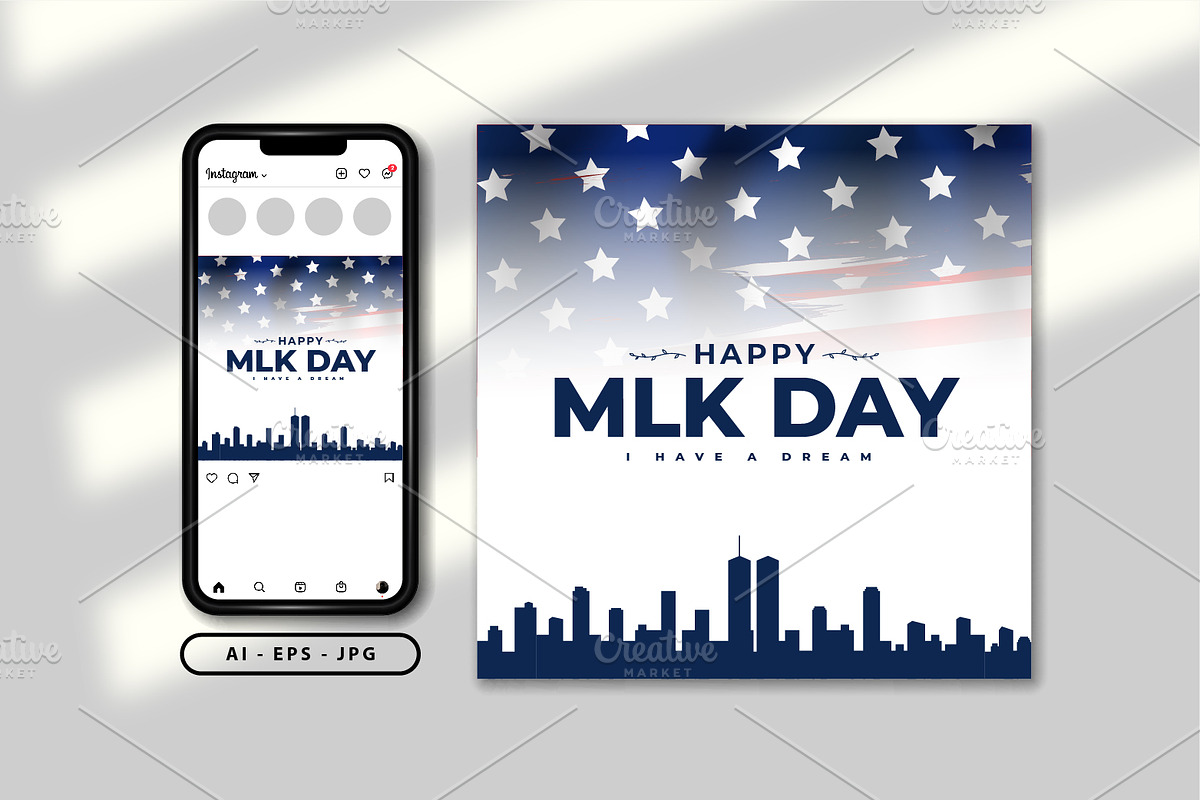 Martin Luther king day themed design, a Poster Template by Vervenaaa3
