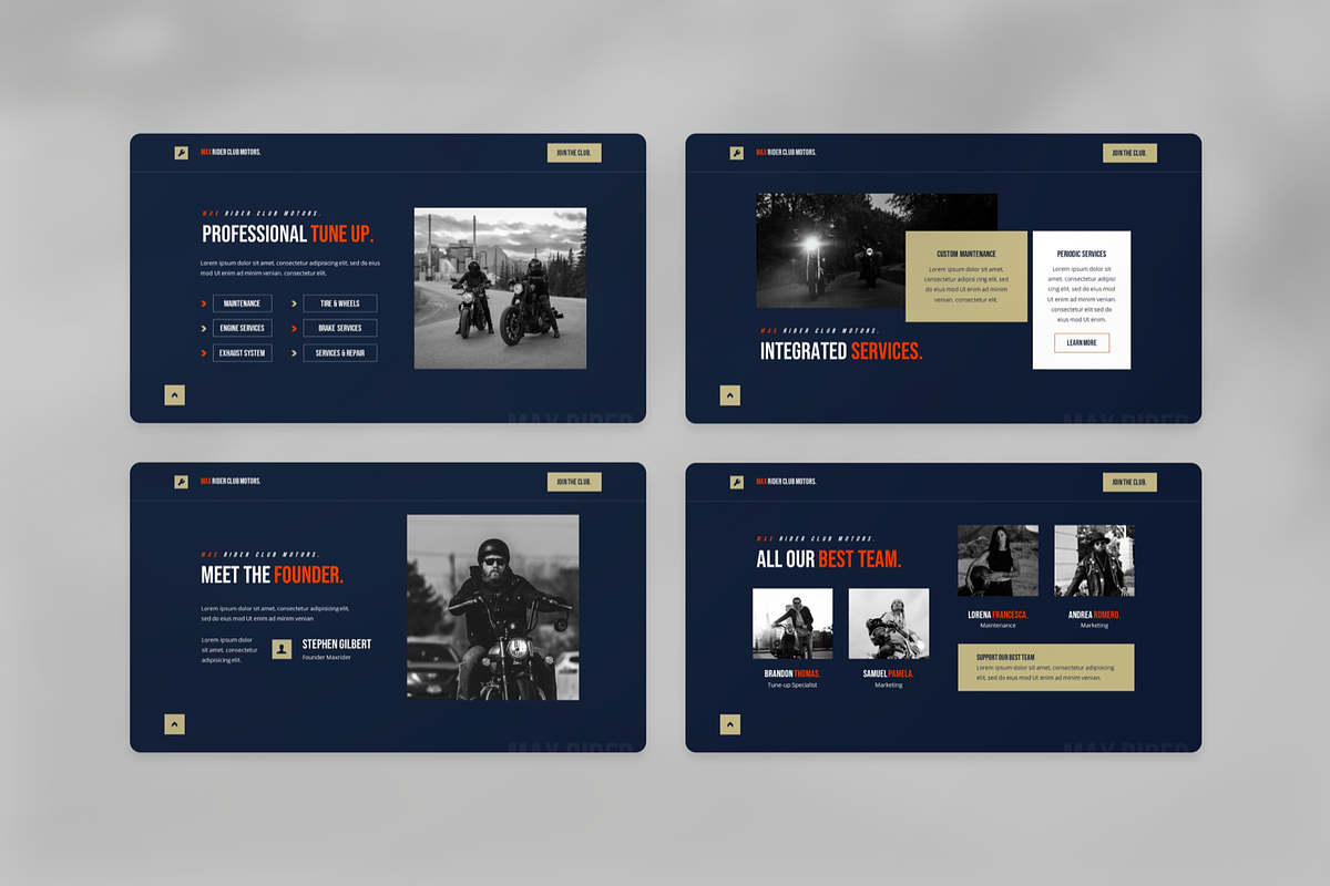 Motorcycle Club Google Slide, a Presentation Template by Annora Studio (Photo 5 of 8)