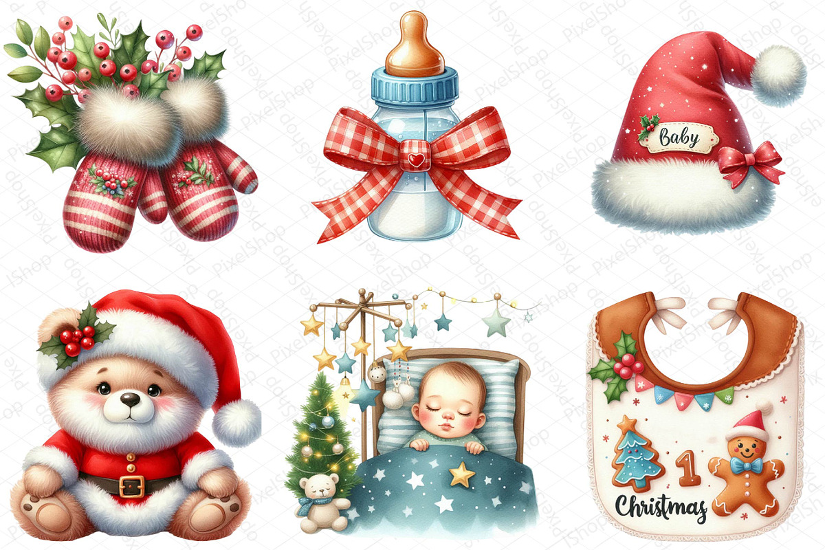 Babys 1st Christmas Festive Clipart, an Illustration by DreamPrint404 (Photo 6 of 6)