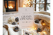 Pinecones and Fireplace Invite Mock, a Mockup by MockupWizard (Thumbnail 4 of 5)