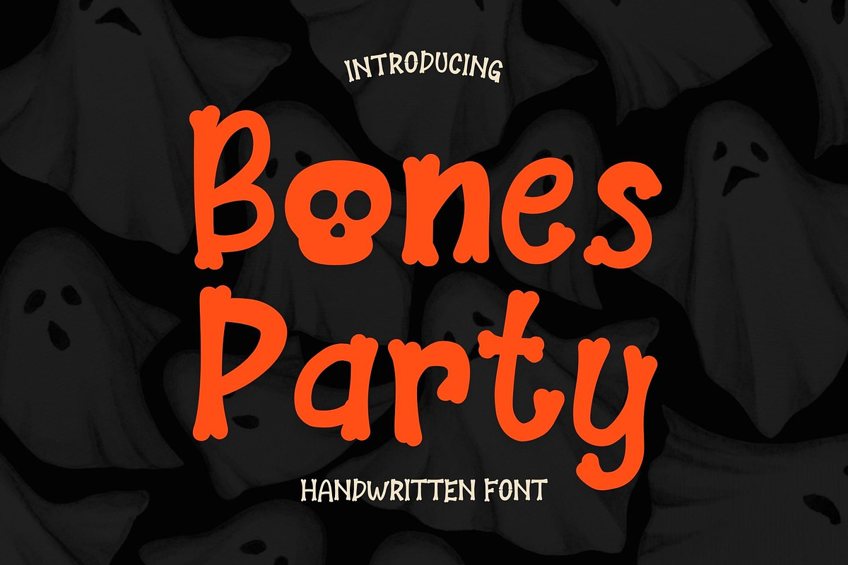 Bones Party is a Halloween font, a Handwritten Font by Brown Cupple (Photo 1 of 7)