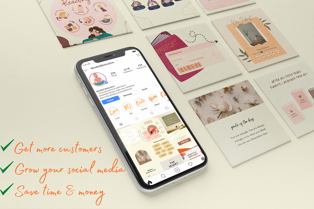100+ Mindfull Motivation Template, a Social Media Template by Viral Content Design (Photo 3 of 8)