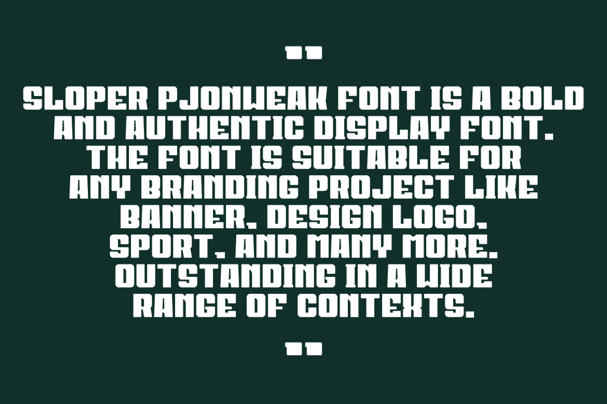 Sloper Pjonweak, a Sans Serif Font by QR Design Studio (Photo 4 of 8)