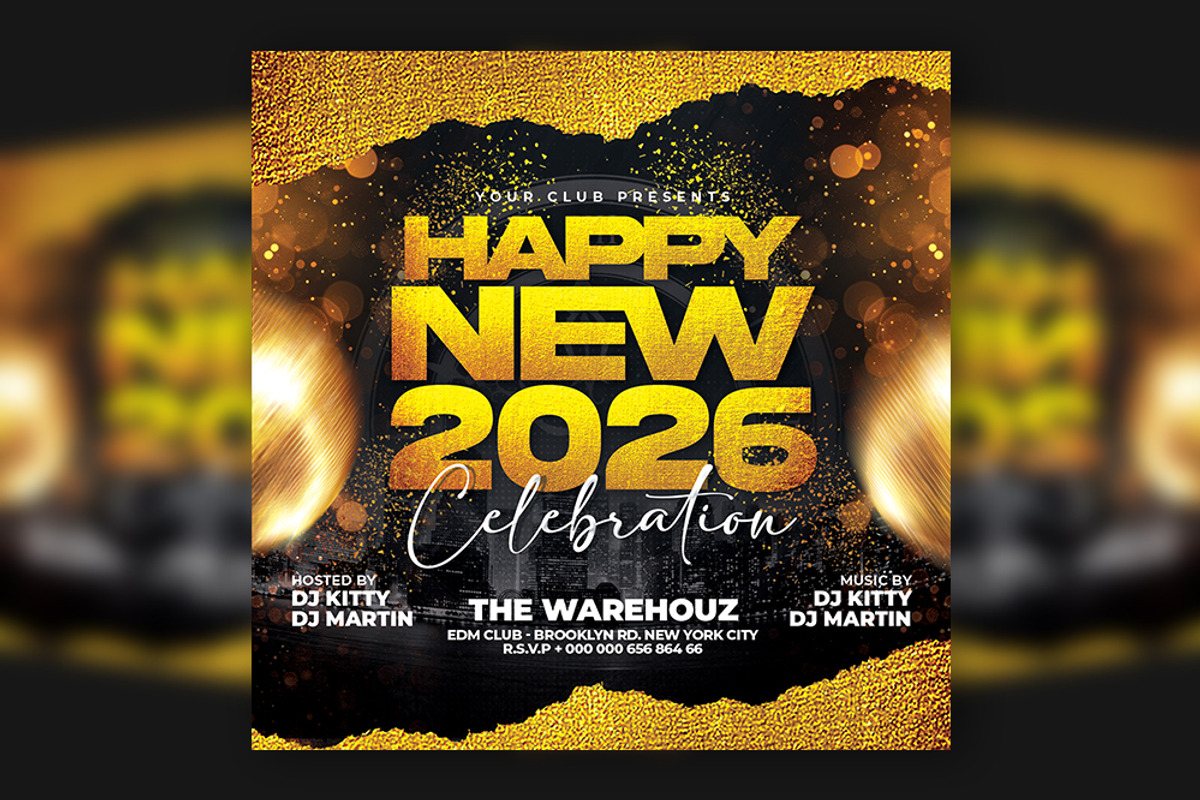 Happy New Year Flyer Template, a Flyer Template by Artonix (Photo 1 of 3)