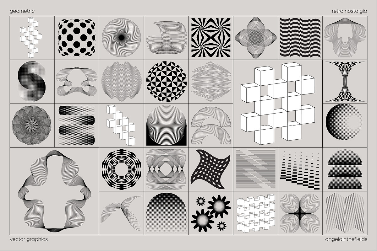 GEOCORPORATE Retro Vector Elements, an Object Graphic by angelainthefields (Photo 3 of 8)