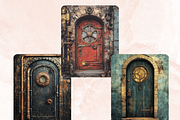Steampunk Door Collage Paper Kit, a Background Graphic by GiraffeCreative (Thumbnail 5 of 9)