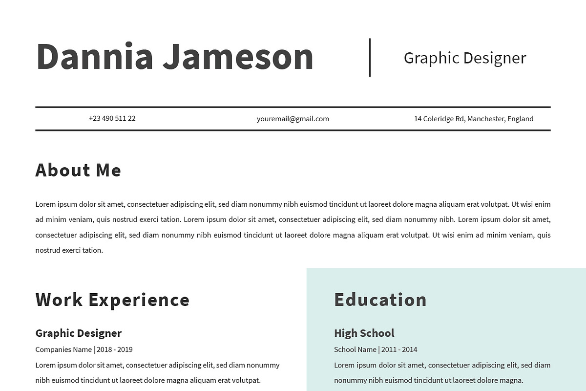Clean Career Resume CV, a Resume Template by Jiwstudio (Photo 2 of 2)