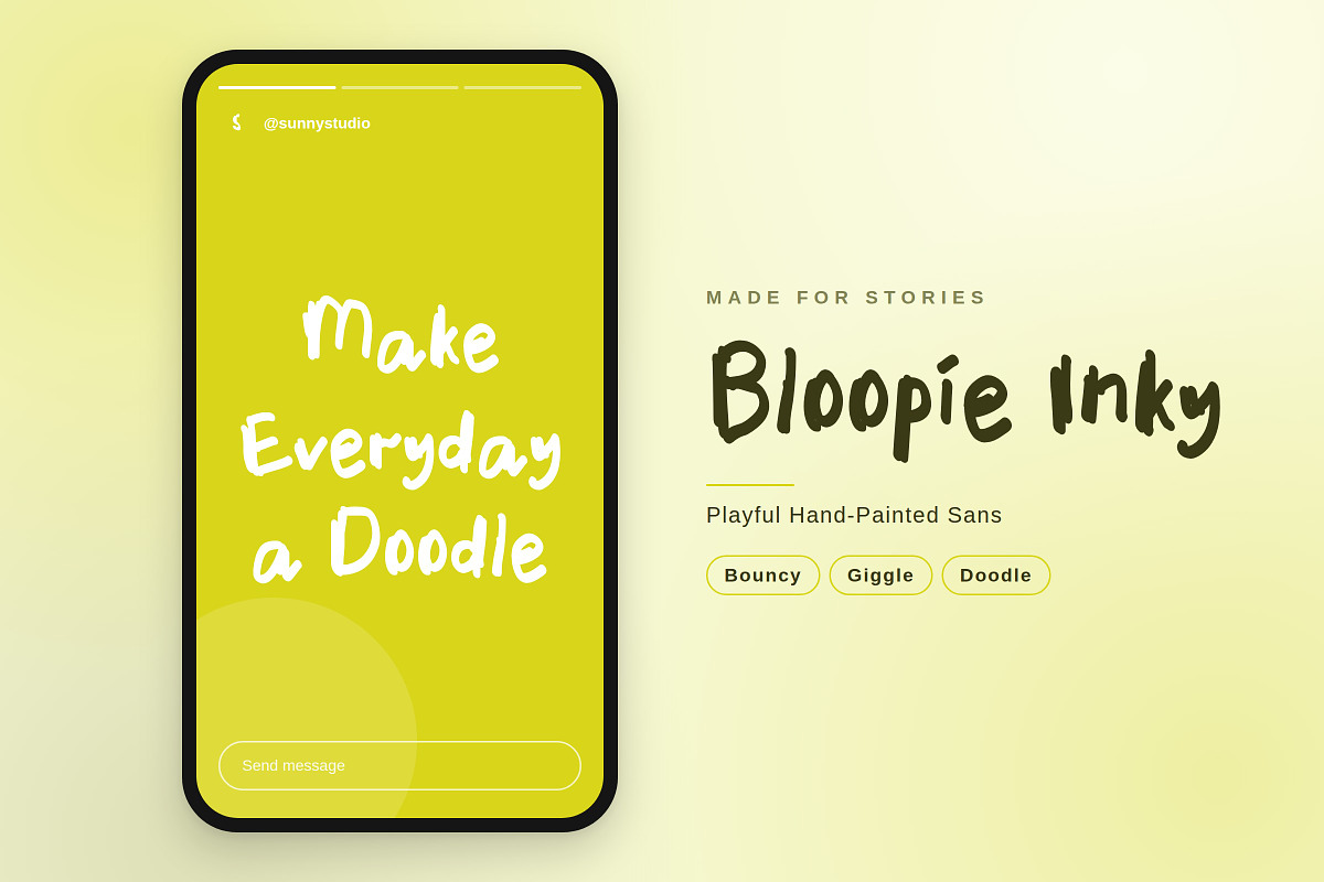 Bloopie Inky – Playful Hand-Painted, a Sans Serif Font by Gookkis Studio (Photo 9 of 16)