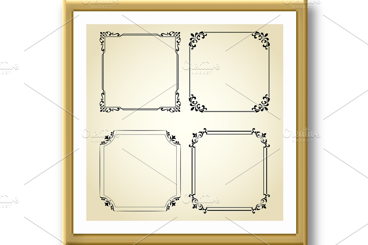 Vintage set of decorative frames, a Pattern Graphic by RODINA (Photo 2 of 3)