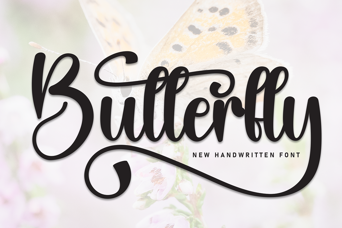 Butterfly | Script Font, a Handwritten Font by Scratchones (Photo 1 of 9)