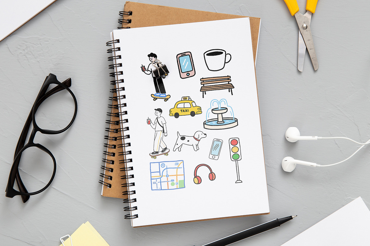 Playful City Vibes Illustration Set, an Object Graphic by Housui Patterns (Photo 3 of 6)