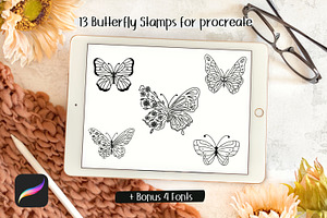 Butterfly Procreate Stamp Brushes