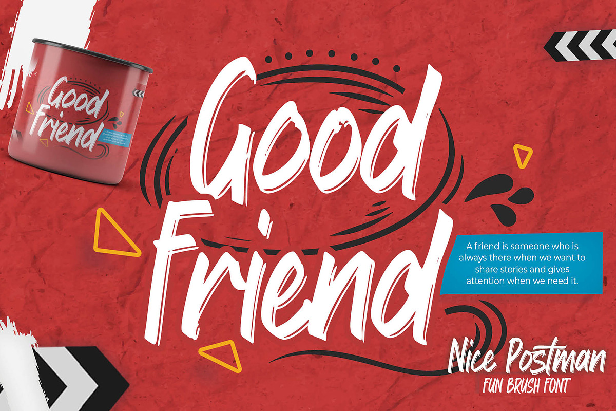 Nice Postman - Fun Brush Font, a Font by Gassstype (Photo 3 of 8)