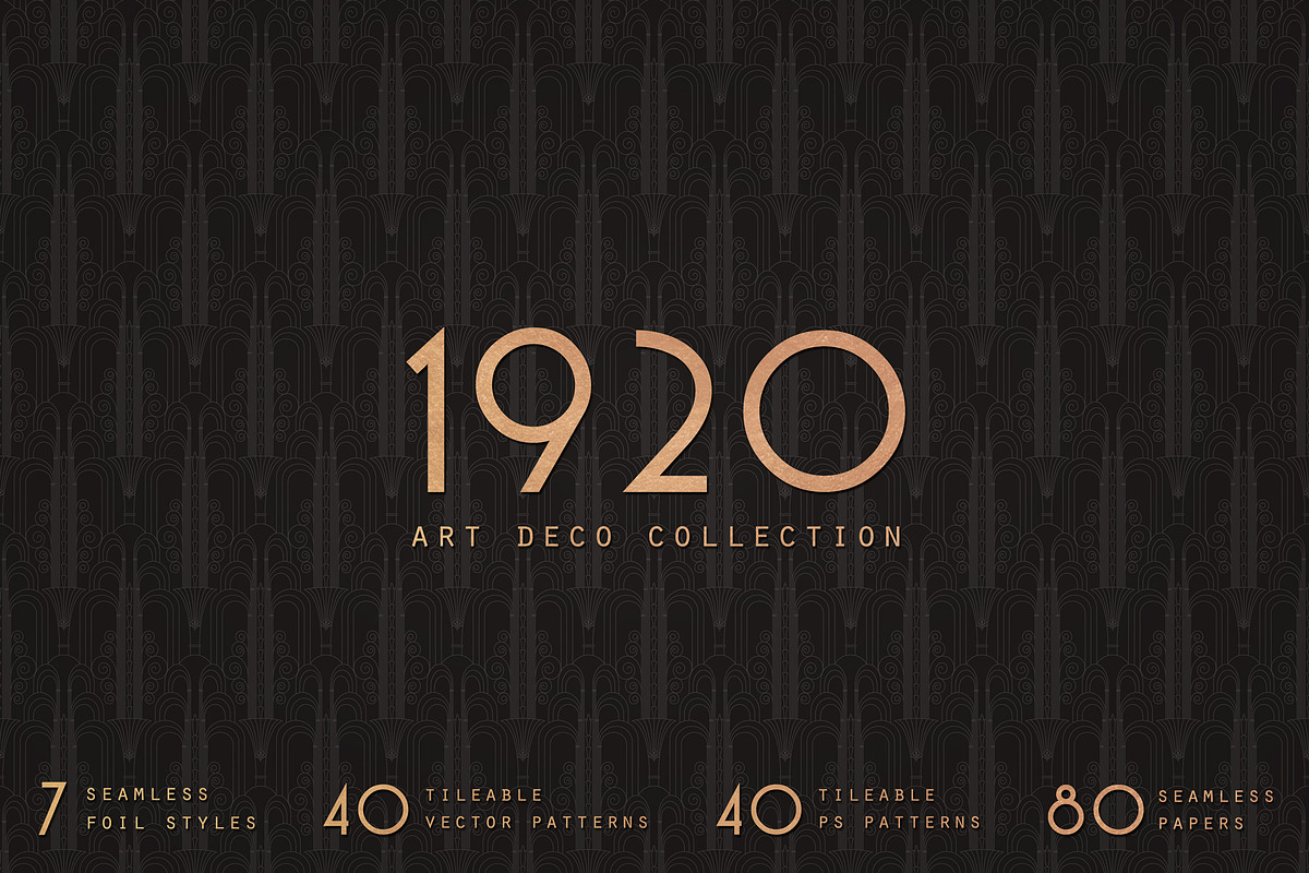 1920 Art Deco Seamless Patterns, a Pattern Graphic by The Paper Town (Photo 1 of 15)
