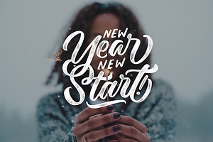 New Year Lettering Overlays