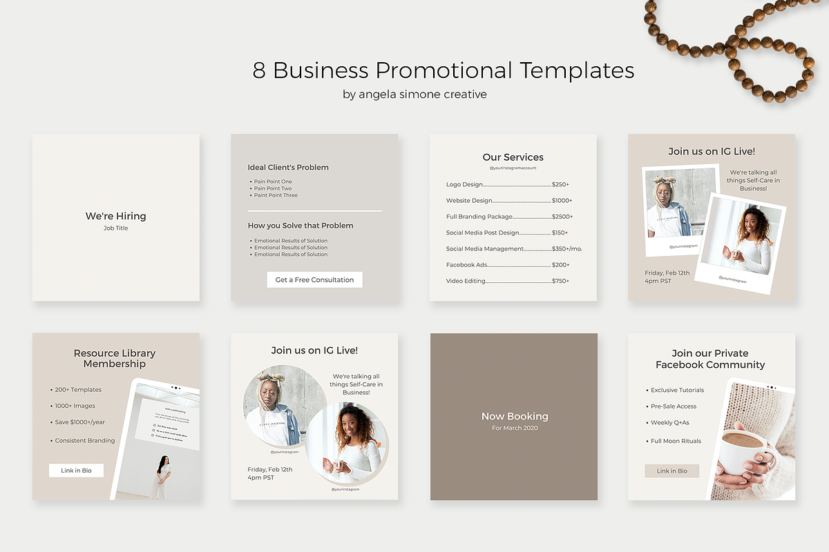 Instagram Canva Minimalist Templates, a Social Media Template by angela simone creative (Photo 12 of 25)