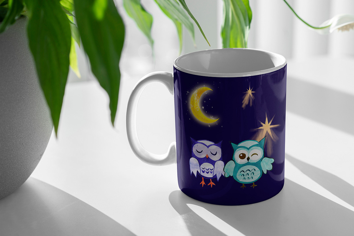 Funny owls,sublimation printing,PNG, an Illustration by ElliaArt (Photo 7 of 8)