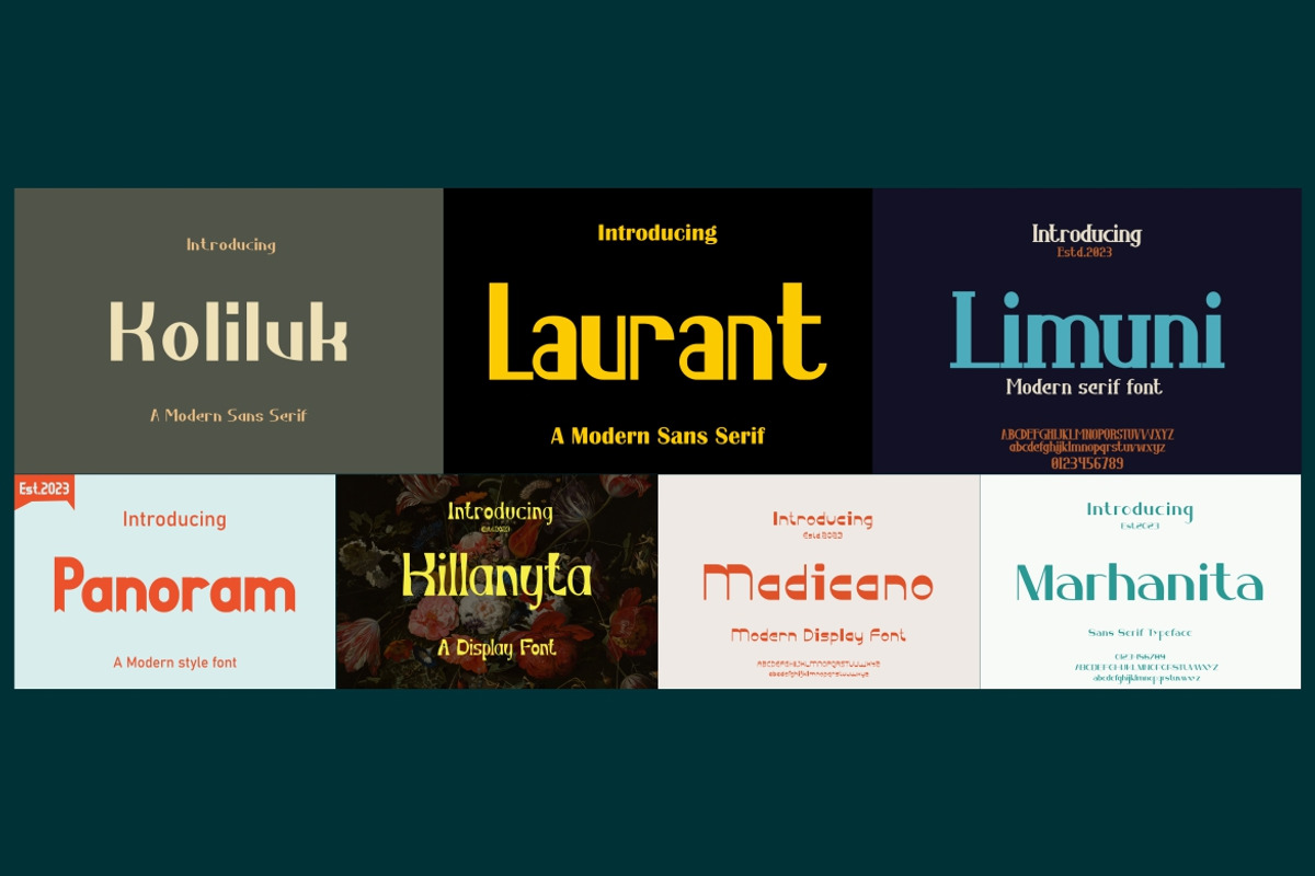 Modern Font Bundle, a Sans Serif Font by MaikoHatta