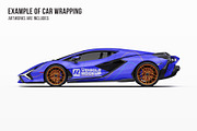 Hybrid Supercar Sport Coupe Set, an Advertising Mockup by Halal Graphic Studio (Thumbnail 7 of 12)