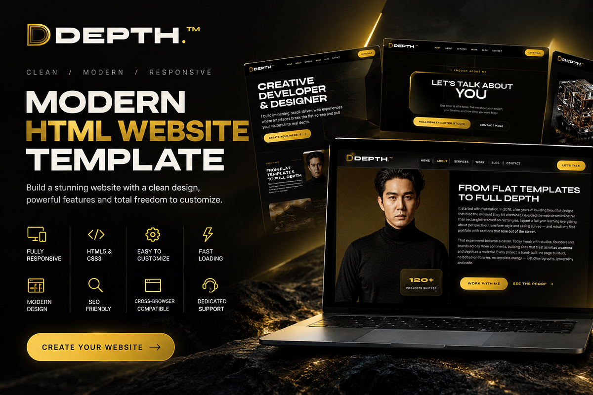 Premium Modern HTML Website Template, a HTML Template by Creative House (Photo 1 of 8)