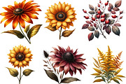 Autumn Wildflowers Clipart, an Illustration by DreamArtGraphic (Thumbnail 2 of 4)
