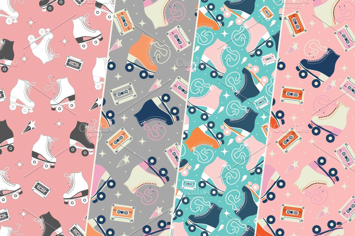 Roller Skates Illustrations, a Pattern Graphic by Blue Lela Design (Photo 4 of 6)