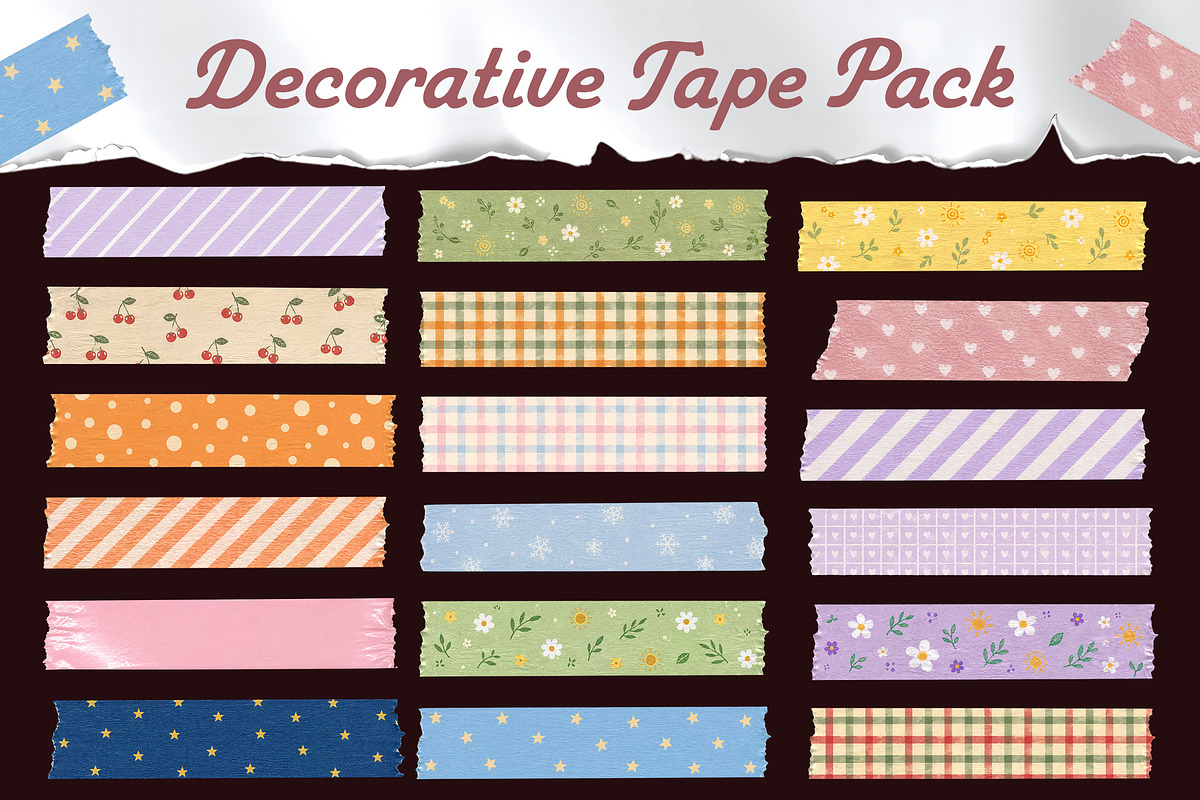 18 Decorative Tape Pack, an Object Graphic by Jiwstudio (Photo 3 of 4)